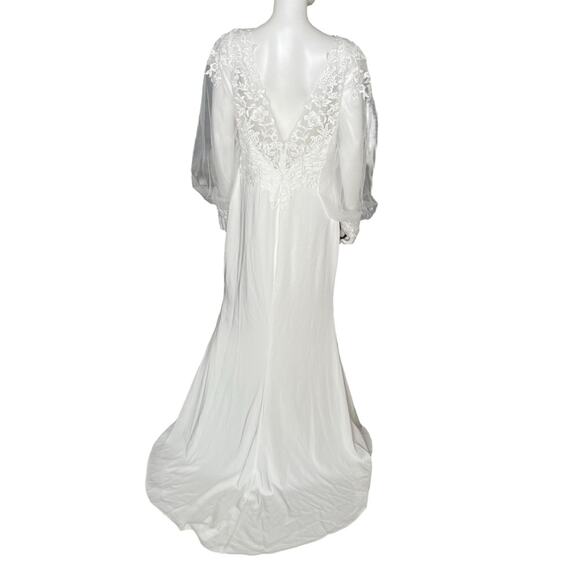 Lulus Timeless Adoration White Embroidered Bishop Sleeve Maxi Dress Womens Sz XL - Picture 6 of 12